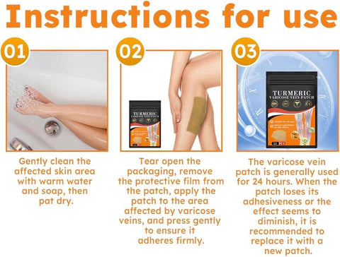 Vericose Vein Instant Pain & Swelling Relief Patch (Pack of 10)