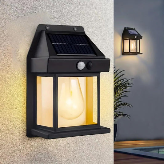 Solar Motion Sensor Lantern Style LED Wall Lamp 💡 Outdoor Festive Decoration