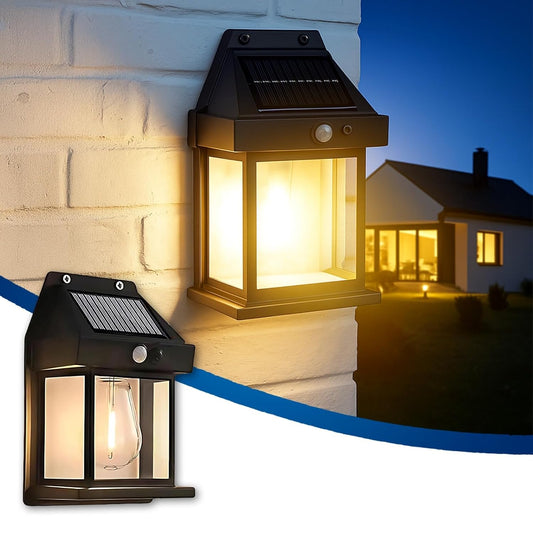 Solar Motion Sensor Lantern Style LED Wall Lamp 💡 Outdoor Festive Decoration