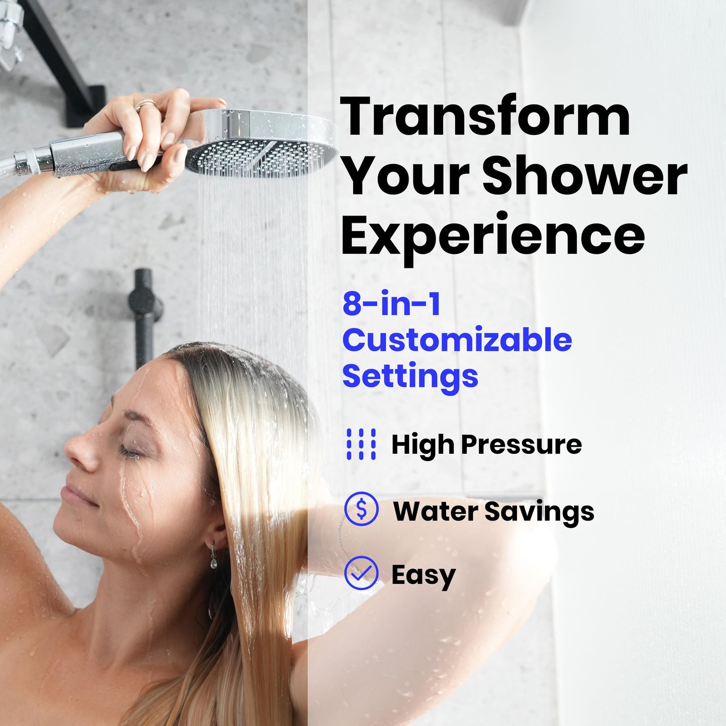 🚿 Spa-Like Premium 7 Spray Modes Handheld Shower| High Pressure + Water-Saving 💧