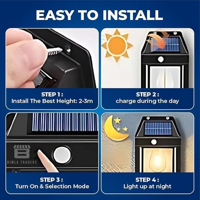 Solar Motion Sensor Lantern Style LED Wall Lamp 💡 Outdoor Festive Decoration