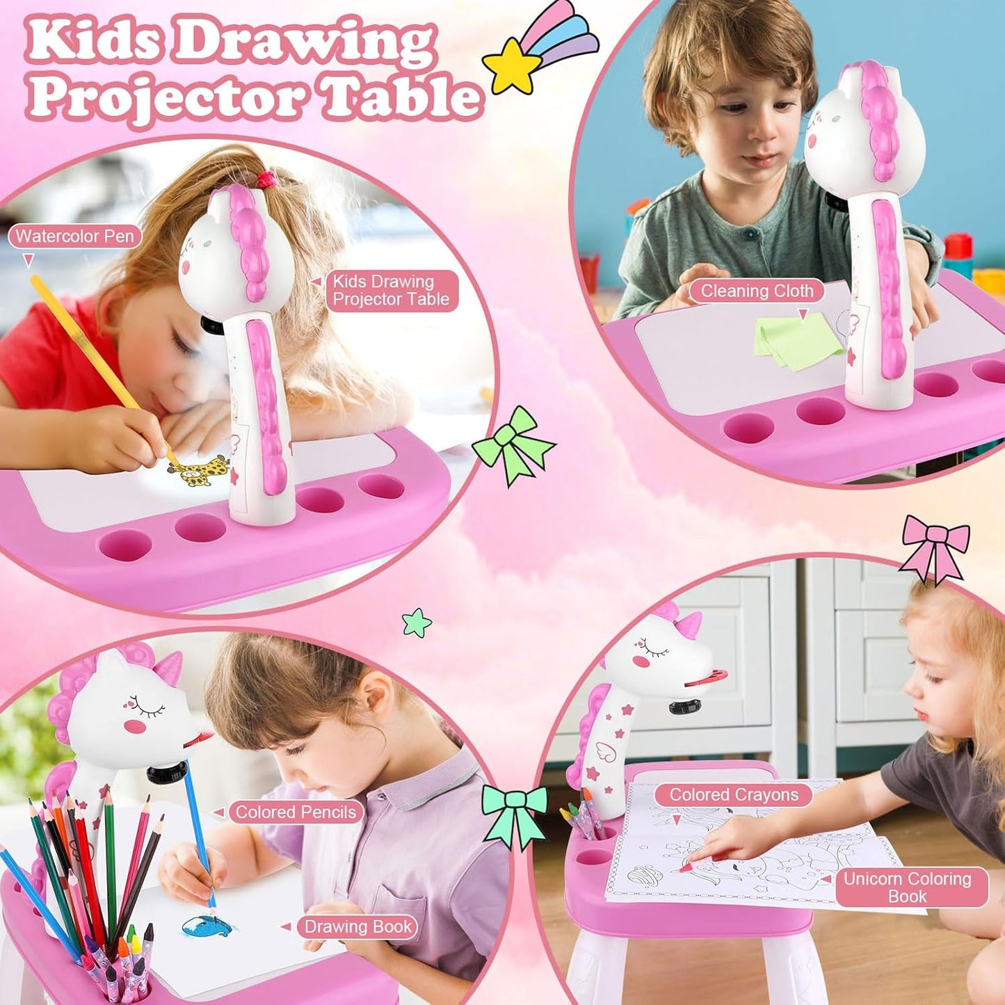 Projector Drawing Fun Desk🎨, Gift of Creativity 🎁 for Kids 🧒