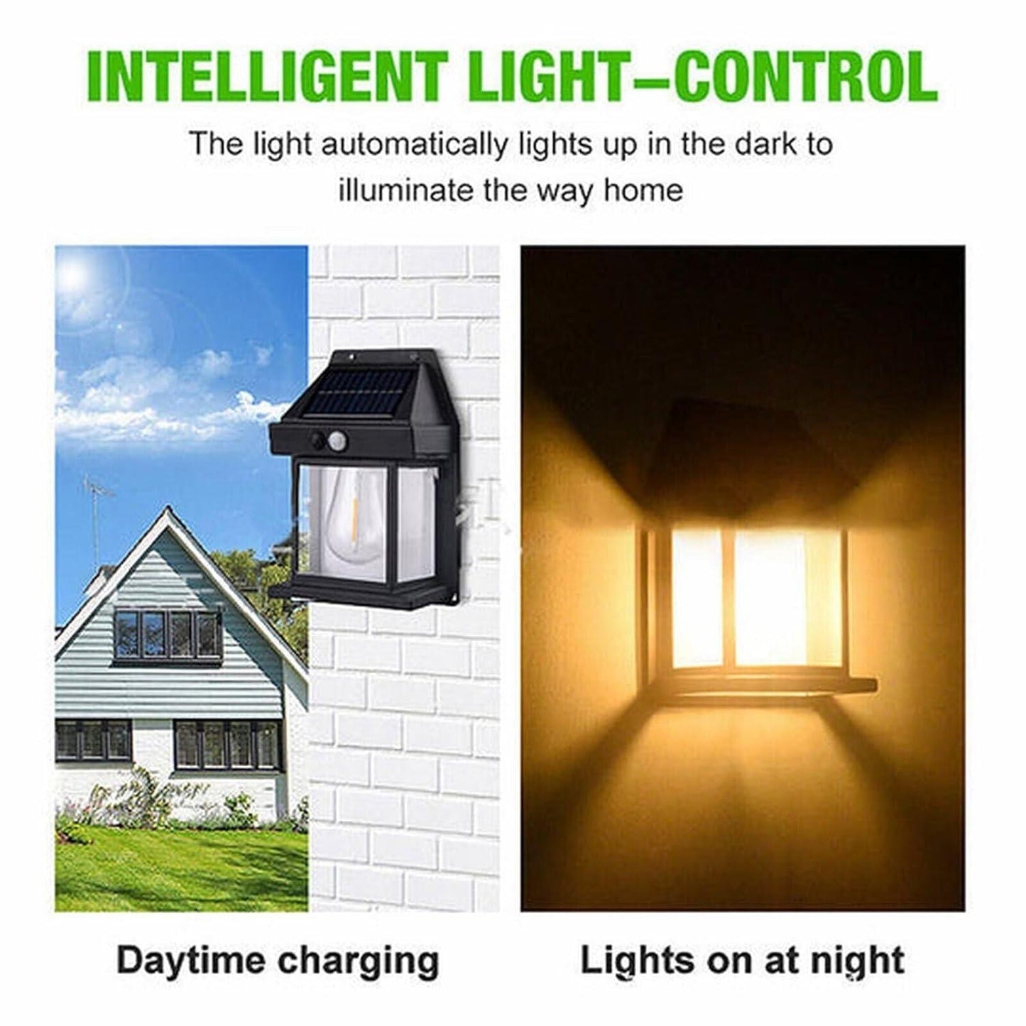 Solar Motion Sensor Lantern Style LED Wall Lamp 💡 Outdoor Festive Decoration