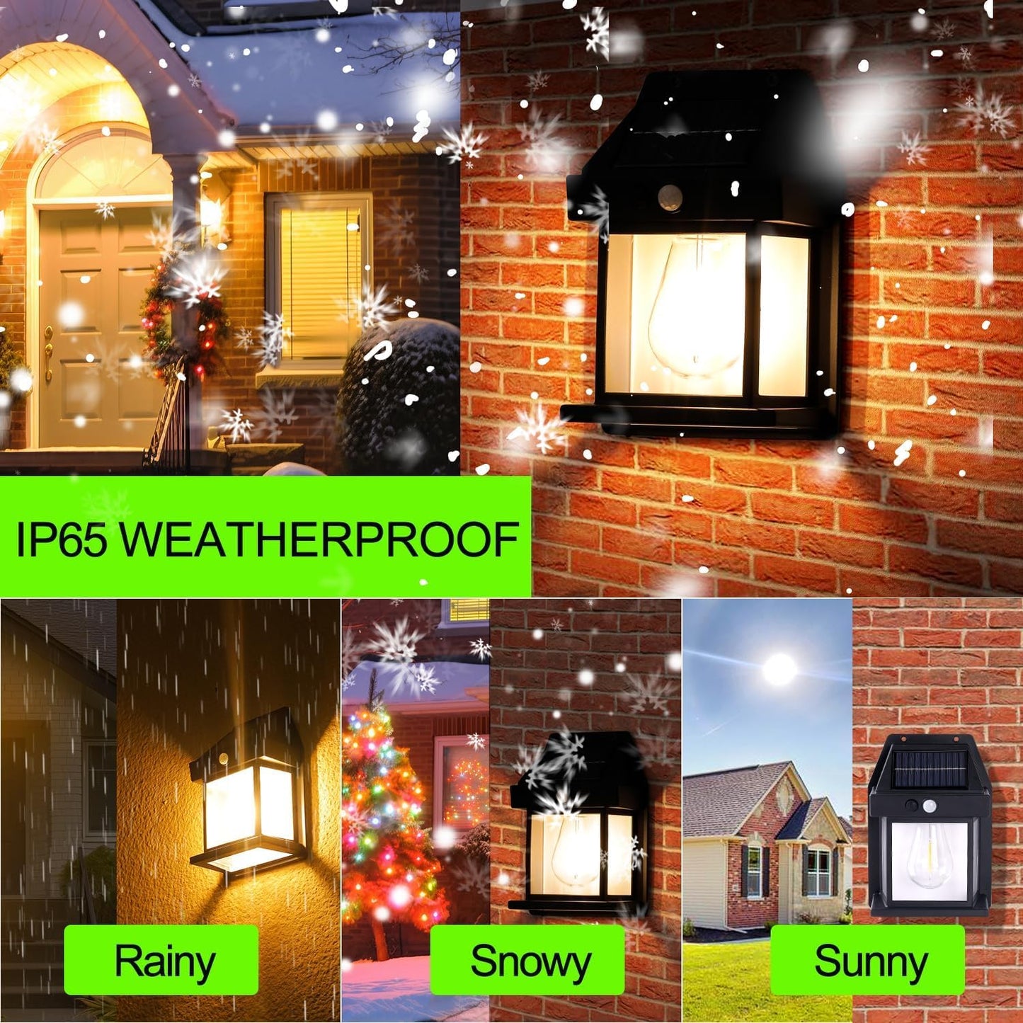 Solar Motion Sensor Lantern Style LED Wall Lamp 💡 Outdoor Festive Decoration