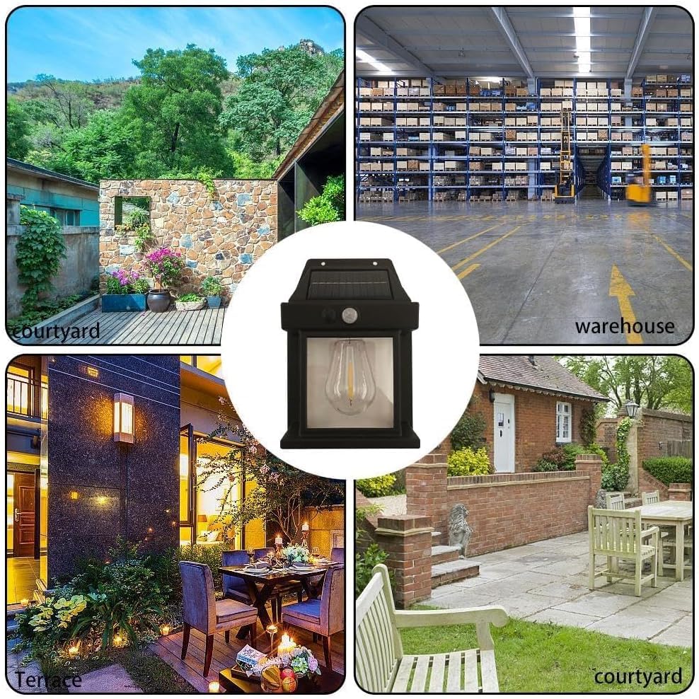 Solar Motion Sensor Lantern Style LED Wall Lamp 💡 Outdoor Festive Decoration