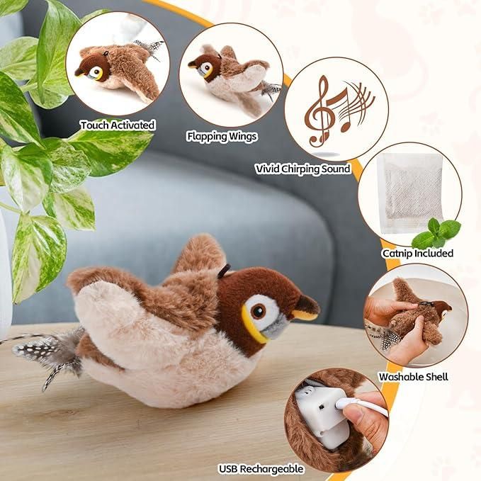 Cute Flapping Bird Parrot toy for Pet-Cat Toy