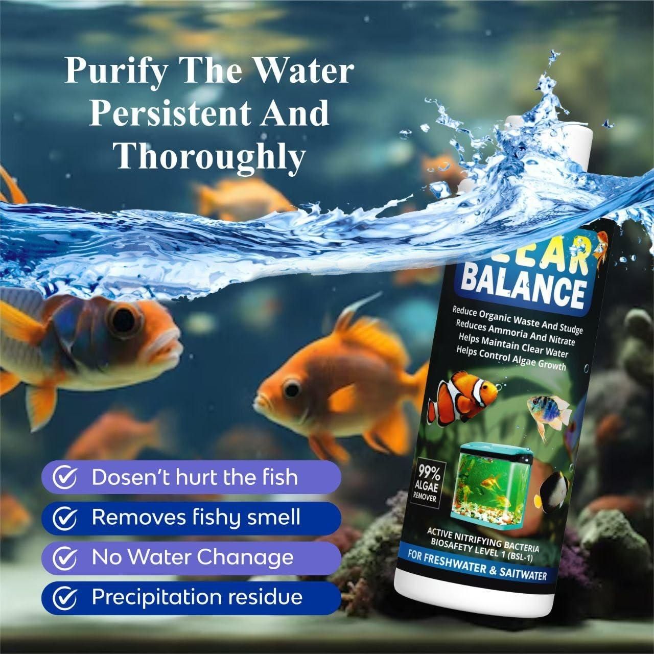 Fish Tank Water Clarifier & Algae Remover - Buy 1, Get 2 Free (120ml each)