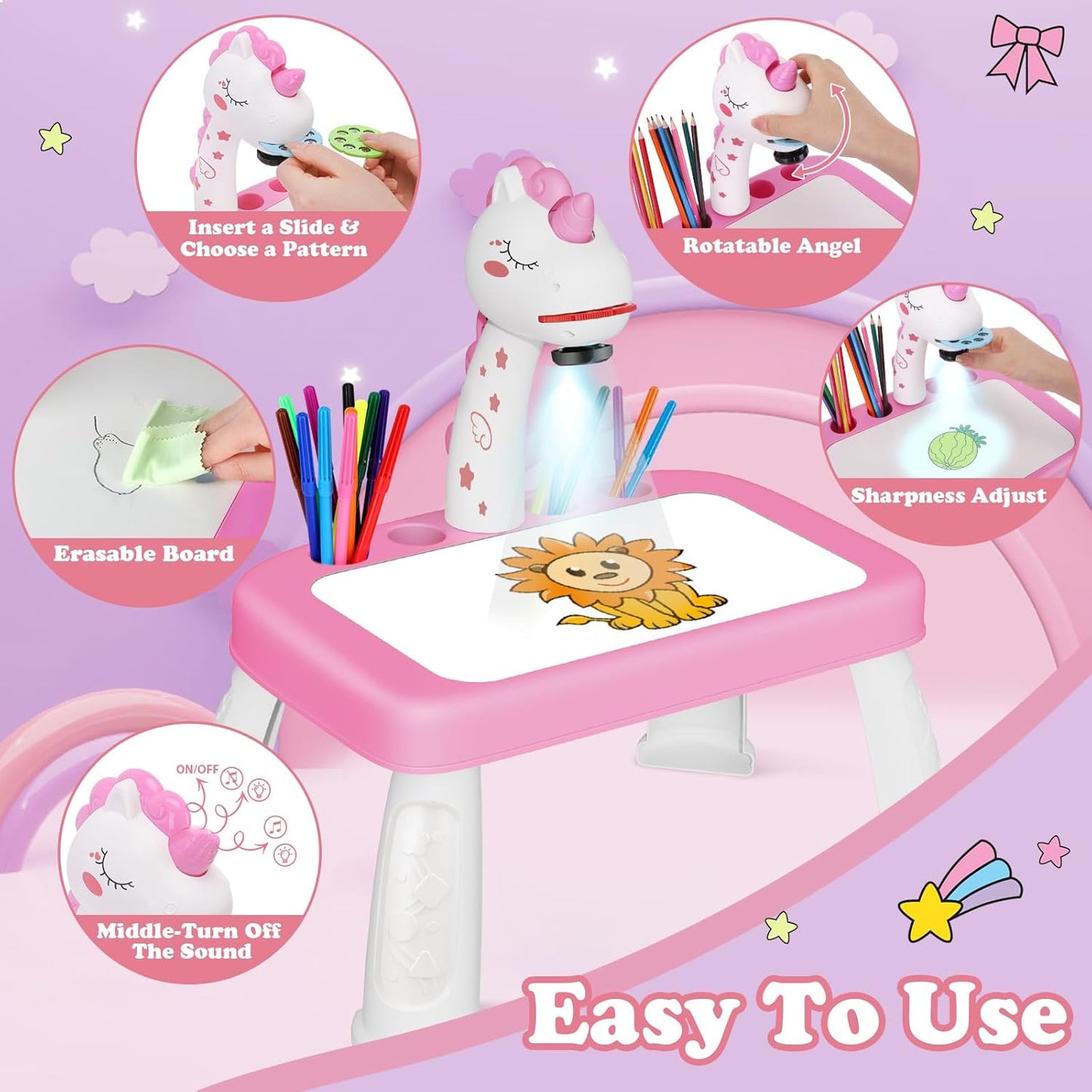 Projector Drawing Fun Desk🎨, Gift of Creativity 🎁 for Kids 🧒