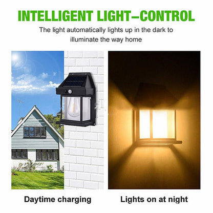 Solar Motion Sensor Lantern Style LED Wall Lamp 💡 Outdoor Festive Decoration