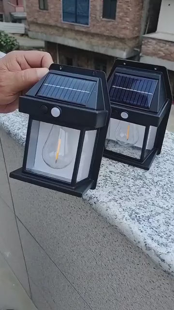 Solar Motion Sensor Lantern Style LED Wall Lamp 💡 Outdoor Festive Decoration